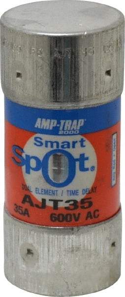 Ferraz Shawmut - 500 VDC, 600 VAC, 35 Amp, Time Delay General Purpose Fuse - Clip Mount, 2-3/8" OAL, 100 at DC, 200 at AC, 300 (Self-Certified) kA Rating, 1-1/16" Diam - Apex Tool & Supply