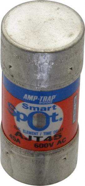 Ferraz Shawmut - 500 VDC, 600 VAC, 45 Amp, Time Delay General Purpose Fuse - Clip Mount, 2-3/8" OAL, 100 at DC, 200 at AC, 300 (Self-Certified) kA Rating, 1-1/16" Diam - Apex Tool & Supply