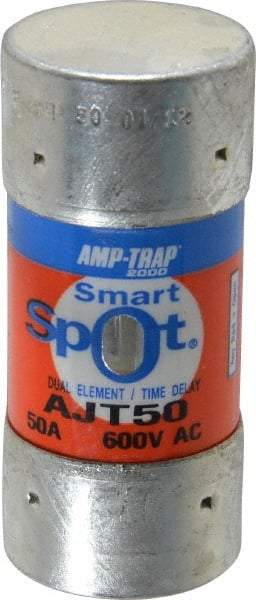 Ferraz Shawmut - 500 VDC, 600 VAC, 50 Amp, Time Delay General Purpose Fuse - Clip Mount, 2-3/8" OAL, 100 at DC, 200 at AC, 300 (Self-Certified) kA Rating, 1-1/16" Diam - Apex Tool & Supply