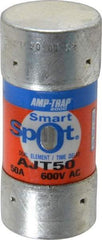 Ferraz Shawmut - 500 VDC, 600 VAC, 50 Amp, Time Delay General Purpose Fuse - Clip Mount, 2-3/8" OAL, 100 at DC, 200 at AC, 300 (Self-Certified) kA Rating, 1-1/16" Diam - Apex Tool & Supply