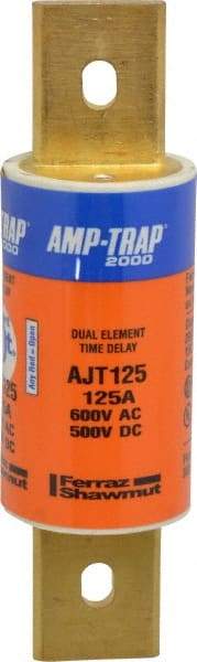 Ferraz Shawmut - 500 VDC, 600 VAC, 125 Amp, Time Delay General Purpose Fuse - Clip Mount, 5-3/4" OAL, 100 at DC, 200 at AC, 300 (Self-Certified) kA Rating, 1-5/8" Diam - Apex Tool & Supply