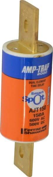 Ferraz Shawmut - 500 VDC, 600 VAC, 150 Amp, Time Delay General Purpose Fuse - Clip Mount, 5-3/4" OAL, 100 at DC, 200 at AC, 300 (Self-Certified) kA Rating, 1-5/8" Diam - Apex Tool & Supply