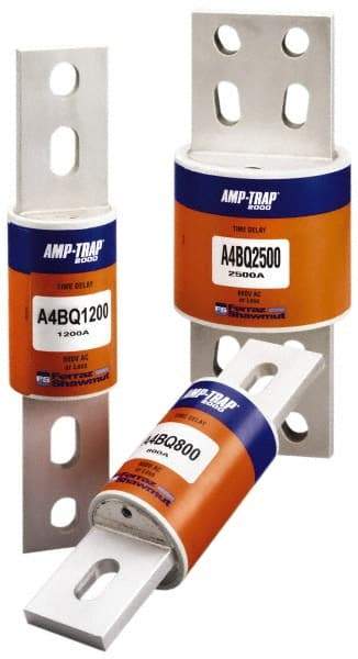 Ferraz Shawmut - 500 VDC, 600 VAC, 1000 Amp, Time Delay General Purpose Fuse - Bolt-on Mount, 10-3/4" OAL, 100 at DC, 200 at AC, 300 (Self-Certified) kA Rating, 2-1/2" Diam - Apex Tool & Supply