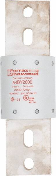 Ferraz Shawmut - 300 VDC, 600 VAC, 2000 Amp, Time Delay General Purpose Fuse - Bolt-on Mount, 10-3/4" OAL, 100 at DC, 200 at AC kA Rating, 3-1/2" Diam - Apex Tool & Supply
