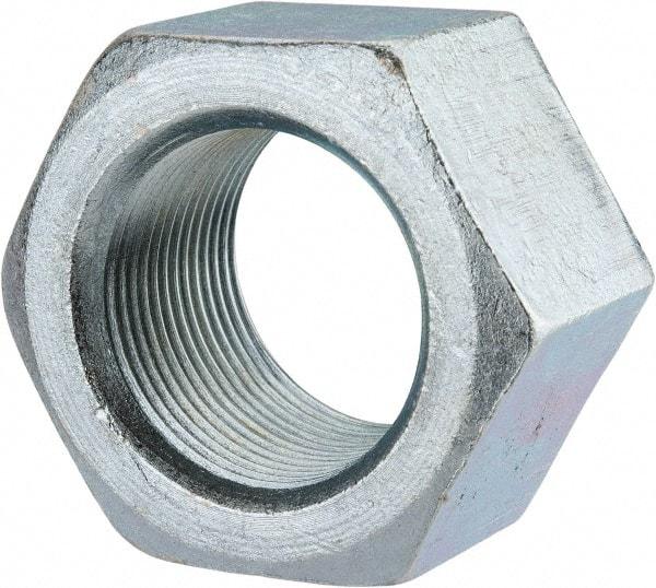Value Collection - 1-1/2 - 12 UNF Steel Right Hand Hex Nut - 2-1/4" Across Flats, 1-9/32" High, Zinc Clear Finish - Apex Tool & Supply