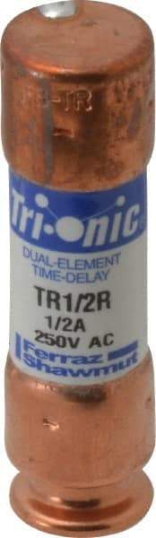 Ferraz Shawmut - 250 VAC/VDC, 0.5 Amp, Time Delay General Purpose Fuse - Clip Mount, 50.8mm OAL, 20 at DC, 200 at AC kA Rating, 9/16" Diam - Apex Tool & Supply
