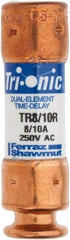 Ferraz Shawmut - 250 VAC/VDC, 0.8 Amp, Time Delay General Purpose Fuse - Clip Mount, 50.8mm OAL, 20 at DC, 200 at AC kA Rating, 9/16" Diam - Apex Tool & Supply