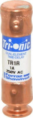 Ferraz Shawmut - 250 VAC/VDC, 1 Amp, Time Delay General Purpose Fuse - Clip Mount, 50.8mm OAL, 20 at DC, 200 at AC kA Rating, 9/16" Diam - Apex Tool & Supply