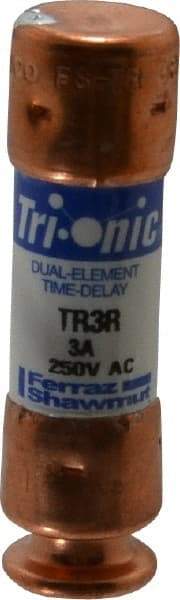 Ferraz Shawmut - 160 VDC, 250 VAC, 3 Amp, Time Delay General Purpose Fuse - Clip Mount, 50.8mm OAL, 20 at DC, 200 at AC kA Rating, 9/16" Diam - Apex Tool & Supply