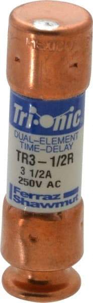 Ferraz Shawmut - 160 VDC, 250 VAC, 3.5 Amp, Time Delay General Purpose Fuse - Clip Mount, 50.8mm OAL, 20 at DC, 200 at AC kA Rating, 9/16" Diam - Apex Tool & Supply