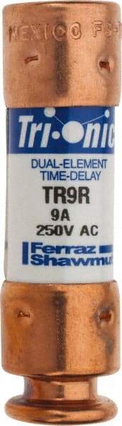 Ferraz Shawmut - 160 VDC, 250 VAC, 9 Amp, Time Delay General Purpose Fuse - Clip Mount, 50.8mm OAL, 20 at DC, 200 at AC kA Rating, 9/16" Diam - Apex Tool & Supply