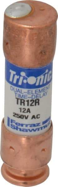 Ferraz Shawmut - 160 VDC, 250 VAC, 12 Amp, Time Delay General Purpose Fuse - Clip Mount, 50.8mm OAL, 20 at DC, 200 at AC kA Rating, 9/16" Diam - Apex Tool & Supply