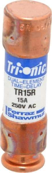 Ferraz Shawmut - 160 VDC, 250 VAC, 15 Amp, Time Delay General Purpose Fuse - Clip Mount, 50.8mm OAL, 20 at DC, 200 at AC kA Rating, 9/16" Diam - Apex Tool & Supply