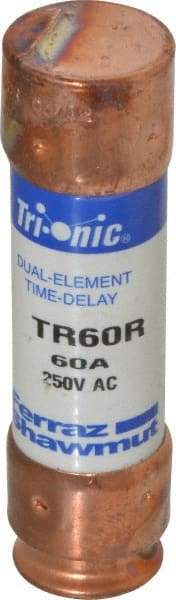 Ferraz Shawmut - 250 VAC/VDC, 60 Amp, Time Delay General Purpose Fuse - Clip Mount, 76.2mm OAL, 20 at DC, 200 at AC kA Rating, 13/16" Diam - Apex Tool & Supply