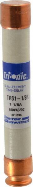 Ferraz Shawmut - 600 VAC/VDC, 1.13 Amp, Time Delay General Purpose Fuse - Clip Mount, 127mm OAL, 20 at DC, 200 at AC kA Rating, 13/16" Diam - Apex Tool & Supply