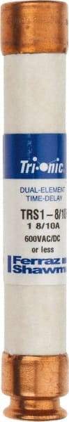 Ferraz Shawmut - 600 VAC/VDC, 1.8 Amp, Time Delay General Purpose Fuse - Clip Mount, 127mm OAL, 20 at DC, 200 at AC kA Rating, 13/16" Diam - Apex Tool & Supply