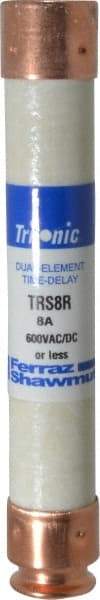 Ferraz Shawmut - 600 VAC/VDC, 8 Amp, Time Delay General Purpose Fuse - Clip Mount, 127mm OAL, 20 at DC, 200 at AC kA Rating, 13/16" Diam - Apex Tool & Supply