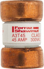 Ferraz Shawmut - 160 VDC, 300 VAC, 45 Amp, Fast-Acting General Purpose Fuse - Clip Mount, 7/8" OAL, 200 at AC, 50 at DC kA Rating, 9/16" Diam - Apex Tool & Supply