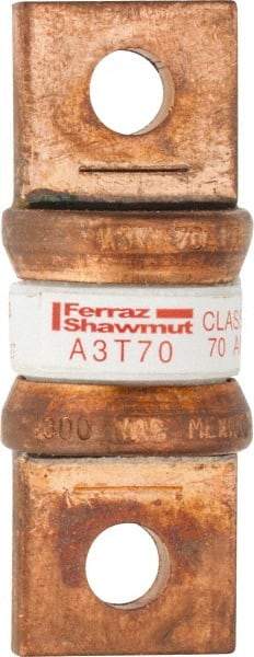 Ferraz Shawmut - 160 VDC, 300 VAC, 70 Amp, Fast-Acting General Purpose Fuse - Bolt-on Mount, 2-5/32" OAL, 200 at AC, 50 at DC kA Rating, 13/16" Diam - Apex Tool & Supply
