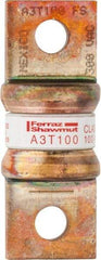 Ferraz Shawmut - 160 VDC, 300 VAC, 100 Amp, Fast-Acting General Purpose Fuse - Bolt-on Mount, 2-5/32" OAL, 200 at AC, 50 at DC kA Rating, 13/16" Diam - Apex Tool & Supply