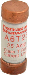 Ferraz Shawmut - 300 VDC, 600 VAC, 25 Amp, Fast-Acting General Purpose Fuse - Clip Mount, 1-1/2" OAL, 100 at DC, 200 at AC kA Rating, 9/16" Diam - Apex Tool & Supply