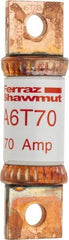 Ferraz Shawmut - 300 VDC & 600 VAC, 70 Amp, Fast-Acting General Purpose Fuse - Bolt-on Mount, 75mm OAL, 100 at DC, 200 at AC kA Rating, 13/16" Diam - Apex Tool & Supply
