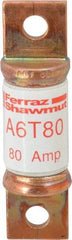 Ferraz Shawmut - 300 VDC & 600 VAC, 80 Amp, Fast-Acting General Purpose Fuse - Bolt-on Mount, 75mm OAL, 100 at DC, 200 at AC kA Rating, 13/16" Diam - Apex Tool & Supply