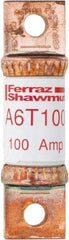 Ferraz Shawmut - 300 VDC & 600 VAC, 100 Amp, Fast-Acting General Purpose Fuse - Bolt-on Mount, 75mm OAL, 100 at DC, 200 at AC kA Rating, 13/16" Diam - Apex Tool & Supply