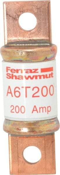 Ferraz Shawmut - 300 VDC, 600 VAC, 200 Amp, Fast-Acting General Purpose Fuse - Bolt-on Mount, 3-1/4" OAL, 100 at DC, 200 at AC kA Rating, 1-1/16" Diam - Apex Tool & Supply