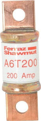 Ferraz Shawmut - 300 VDC, 600 VAC, 200 Amp, Fast-Acting General Purpose Fuse - Bolt-on Mount, 3-1/4" OAL, 100 at DC, 200 at AC kA Rating, 1-1/16" Diam - Apex Tool & Supply
