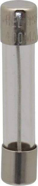 Ferraz Shawmut - 250 VAC, 0.4 Amp, Time Delay Miniature Glass Fuse - Clip Mount, 1-1/4" OAL, 1/4" Diam - Apex Tool & Supply