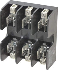 Ferraz Shawmut - 3 Pole, 250 VAC/VDC, 60 Amp, Screw Mount Fuse Block - 3 Inch Long x 3 Inch Wide x 1.38 Inch High Block - Apex Tool & Supply