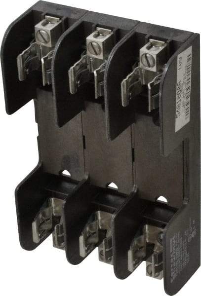 Ferraz Shawmut - 3 Pole, 14 to 2 AWG, 250/600 VAC/VDC, 60 Amp, Screw Mount Fuse Block - 5/16 Inch Diameter x 7 Inch Long x 4.55 Inch Wide x 2 Inch High Block - Apex Tool & Supply