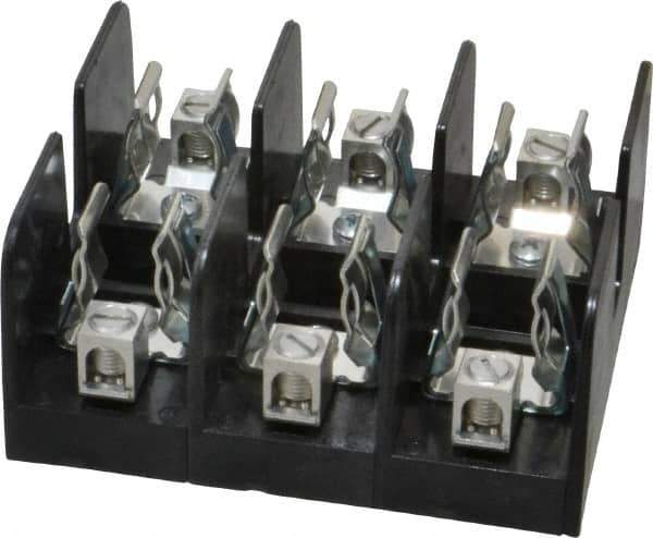 Ferraz Shawmut - 3 Pole, 14 to 2 AWG, 600 VAC/VDC, 60 Amp, Screw Mount Fuse Block - 4 Inch Long x 4.65 Inch Wide x 2.21 Inch High Block - Apex Tool & Supply