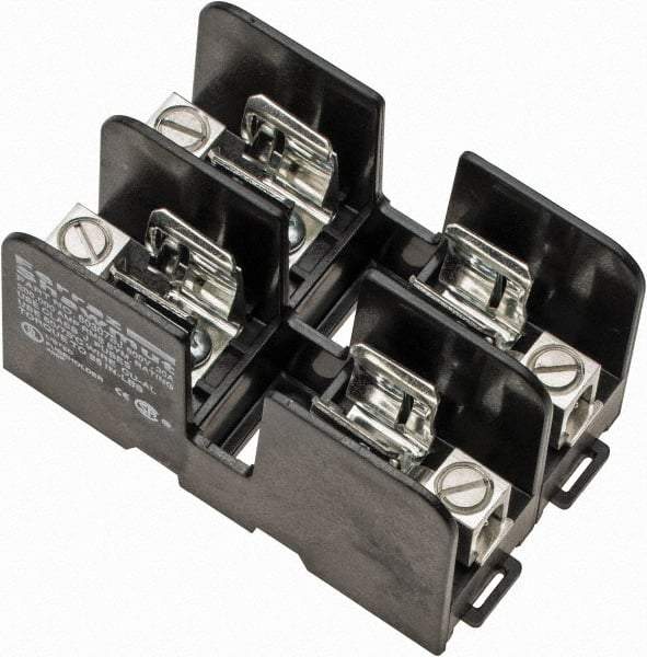 Ferraz Shawmut - 2 Pole, 14 to 2 AWG, 600 VAC/VDC, 30 Amp, DIN Rail Mount, Screw Mount Fuse Block - 3.9 Inch Long x 2.45 Inch Wide x 2.2 Inch High Block - Apex Tool & Supply