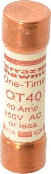 Ferraz Shawmut - 250 VAC/VDC, 40 Amp, Fast-Acting General Purpose Fuse - Clip Mount, 76.2mm OAL, 20 at DC, 50 at AC kA Rating, 13/16" Diam - Apex Tool & Supply