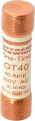 Ferraz Shawmut - 250 VAC/VDC, 40 Amp, Fast-Acting General Purpose Fuse - Clip Mount, 76.2mm OAL, 20 at DC, 50 at AC kA Rating, 13/16" Diam - Apex Tool & Supply