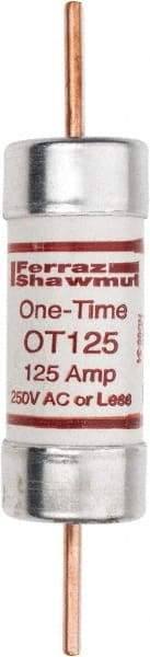 Ferraz Shawmut - 250 VAC/VDC, 125 Amp, Fast-Acting General Purpose Fuse - Clip Mount, 7-1/8" OAL, 20 at DC, 50 at AC kA Rating, 1-9/16" Diam - Apex Tool & Supply