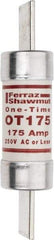 Ferraz Shawmut - 250 VAC/VDC, 175 Amp, Fast-Acting General Purpose Fuse - Clip Mount, 7-1/8" OAL, 20 at DC, 50 at AC kA Rating, 1-9/16" Diam - Apex Tool & Supply