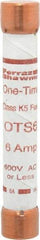 Ferraz Shawmut - 300 VDC, 600 VAC, 6 Amp, Fast-Acting General Purpose Fuse - Clip Mount, 127mm OAL, 20 at DC, 50 at AC kA Rating, 13/16" Diam - Apex Tool & Supply