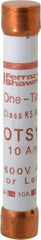 Ferraz Shawmut - 300 VDC, 600 VAC, 10 Amp, Fast-Acting General Purpose Fuse - Clip Mount, 127mm OAL, 20 at DC, 50 at AC kA Rating, 13/16" Diam - Apex Tool & Supply