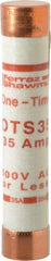 Ferraz Shawmut - 300 VDC, 600 VAC, 35 Amp, Fast-Acting General Purpose Fuse - Clip Mount, 5-1/2" OAL, 20 at DC, 50 at AC kA Rating, 1-1/16" Diam - Apex Tool & Supply