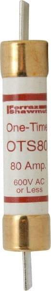 Ferraz Shawmut - 300 VDC, 600 VAC, 80 Amp, Fast-Acting General Purpose Fuse - Clip Mount, 7-7/8" OAL, 20 at DC, 50 at AC kA Rating, 1-5/16" Diam - Apex Tool & Supply