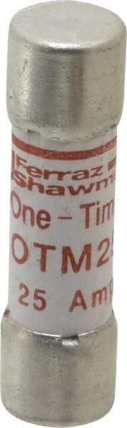 Ferraz Shawmut - 250 VAC, 25 Amp, Fast-Acting General Purpose Fuse - Clip Mount, 1-1/2" OAL, 10 at AC kA Rating, 13/32" Diam - Apex Tool & Supply