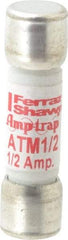 Ferraz Shawmut - 600 VAC/VDC, 0.5 Amp, Fast-Acting General Purpose Fuse - Clip Mount, 1-1/2" OAL, 100 at AC/DC kA Rating, 13/32" Diam - Apex Tool & Supply