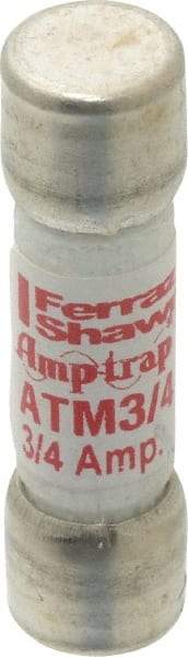 Ferraz Shawmut - 600 VAC/VDC, 0.75 Amp, Fast-Acting Midget Fuse - Clip Mount, 1-1/2" OAL, 100 at AC/DC kA Rating, 13/32" Diam - Apex Tool & Supply
