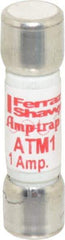 Ferraz Shawmut - 600 VAC/VDC, 1 Amp, Fast-Acting General Purpose Fuse - Clip Mount, 1-1/2" OAL, 100 at AC/DC kA Rating, 13/32" Diam - Apex Tool & Supply