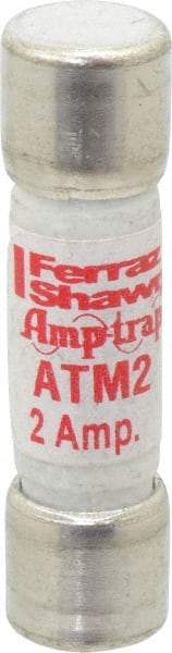 Ferraz Shawmut - 600 VAC/VDC, 2 Amp, Fast-Acting General Purpose Fuse - Clip Mount, 1-1/2" OAL, 100 at AC/DC kA Rating, 13/32" Diam - Apex Tool & Supply