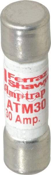 Ferraz Shawmut - 600 VAC/VDC, 30 Amp, Fast-Acting Midget Fuse - Clip Mount, 1-1/2" OAL, 100 at AC/DC kA Rating, 13/32" Diam - Apex Tool & Supply