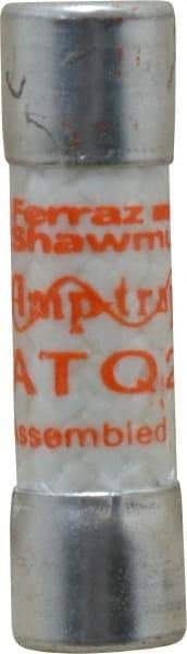 Ferraz Shawmut - 500 VAC, 2 Amp, Time Delay General Purpose Fuse - Clip Mount, 1-1/2" OAL, 10 at AC kA Rating, 13/32" Diam - Apex Tool & Supply